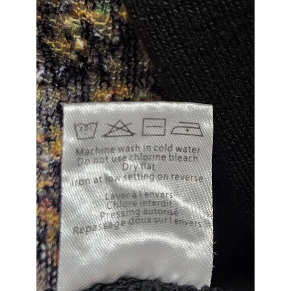 Flew De Lis Womens Large Black Knit  Forest Print Tunic Top Stretch Artsy Boho - Picture 8 of 8